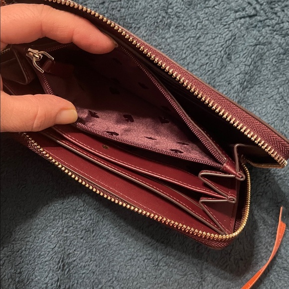 Kate Spade Purple burgundy Floral Wallet - Picture 12 of 13